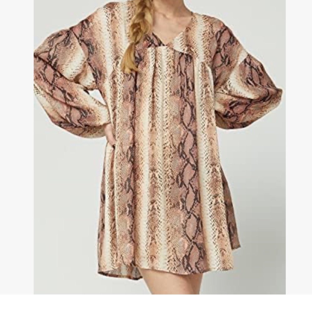 Entro Beige Snake Print Dress